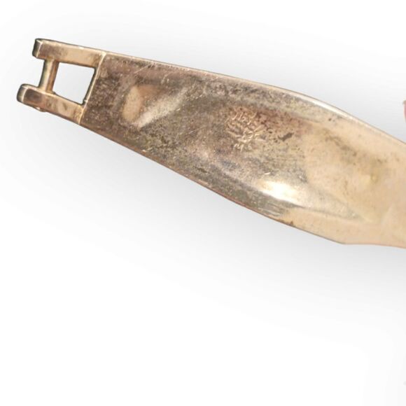 Vintage Alpaca Mexico Silver Blue Abalone Shell Mother-of-Pearl Flower Bracelet - Picture 12 of 14